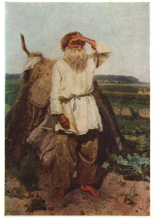 Открытка. Суриков В.И. Старик в огороде