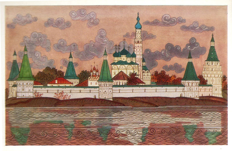 Открытка из комплекта «Русские крепости». Иосифо-Волоколамский монастырь